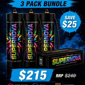 Supernova 3 Pack Bundle of premium food-grade cream chargers from Whipify.