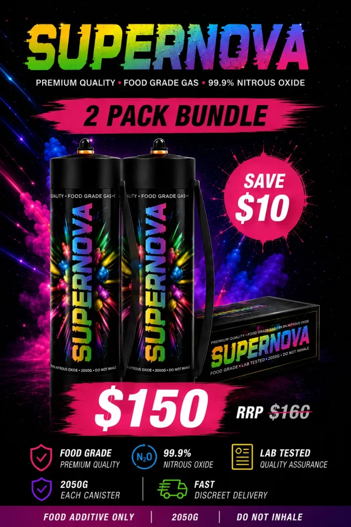 Supernova 2 Pack Bundle of premium food-grade cream chargers from Whipify.